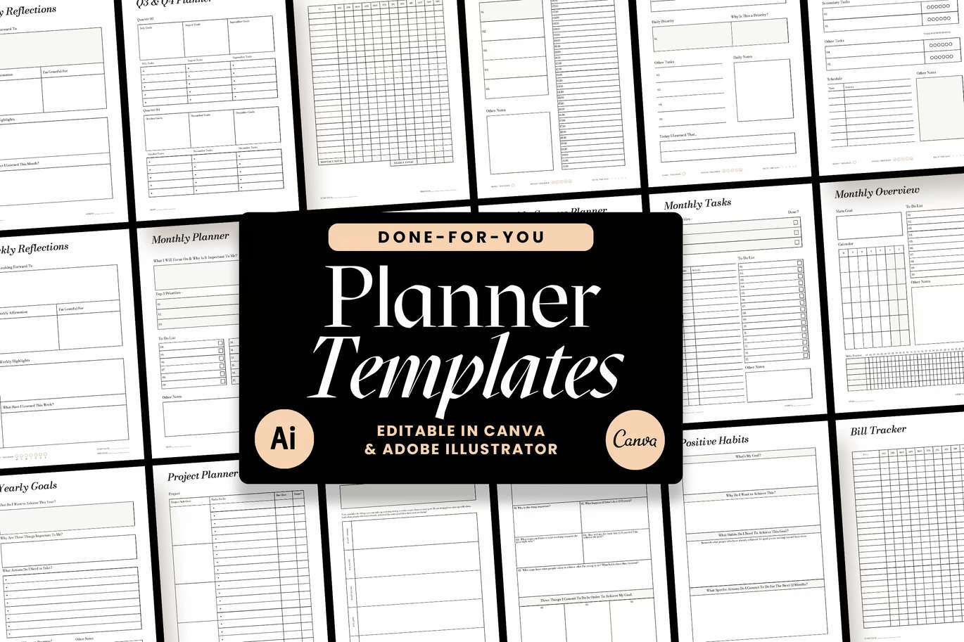 Planner Templates for Canva & Illustrator