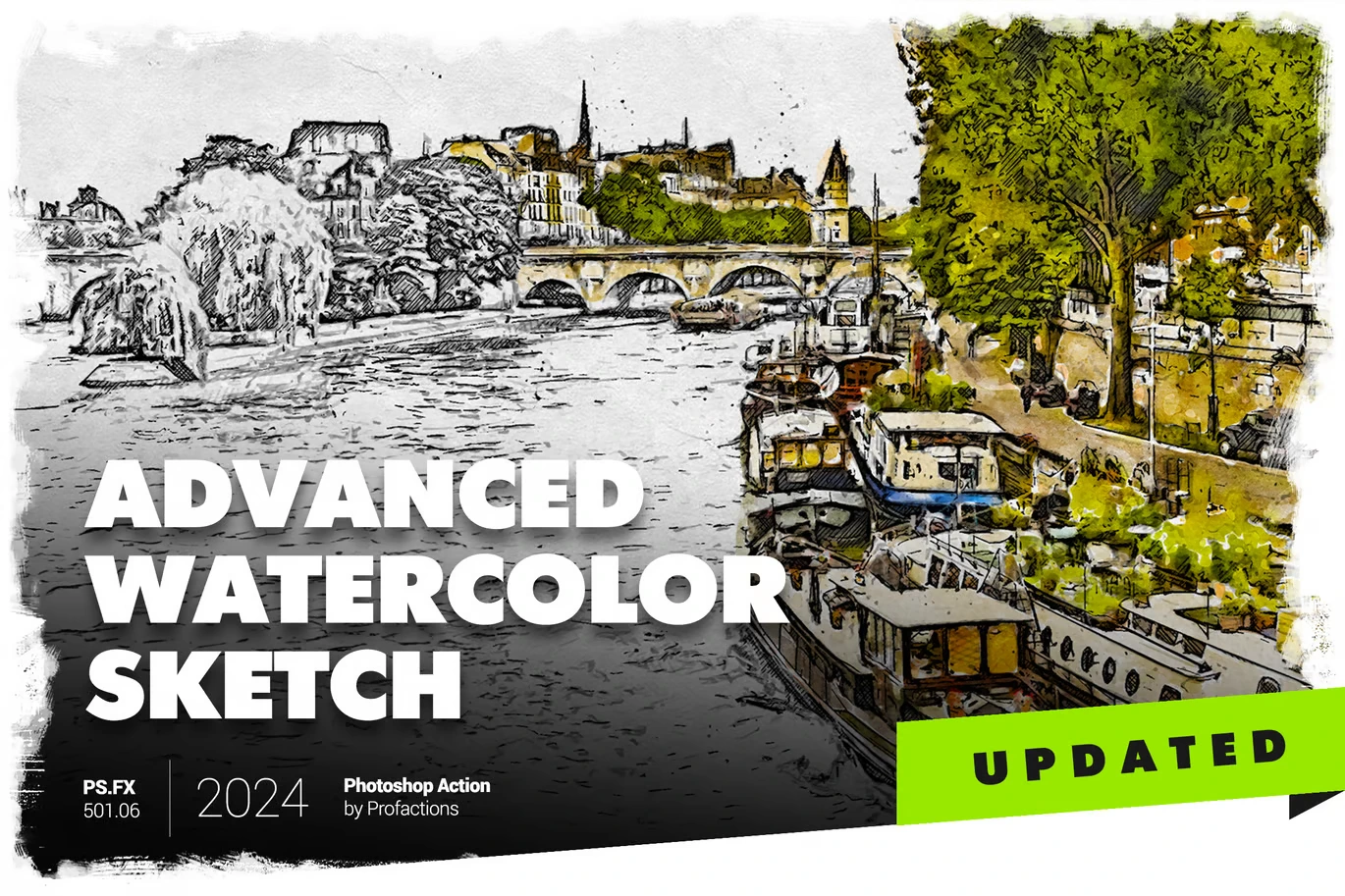 Advanced Watercolor Sketch Photoshop Action