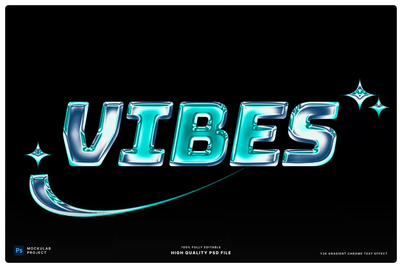 Y2K Gradient Chrome Text Effect