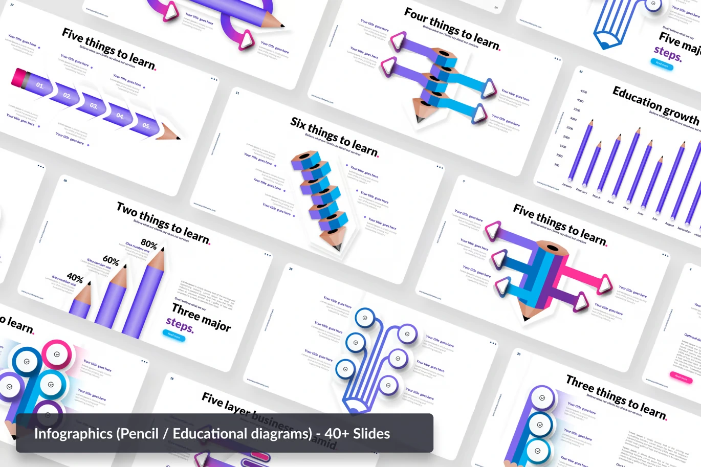 Pencil Diagrams Powerpoint Presentation Template
