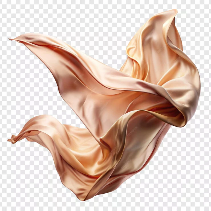 Silk flying isolated on transparent background